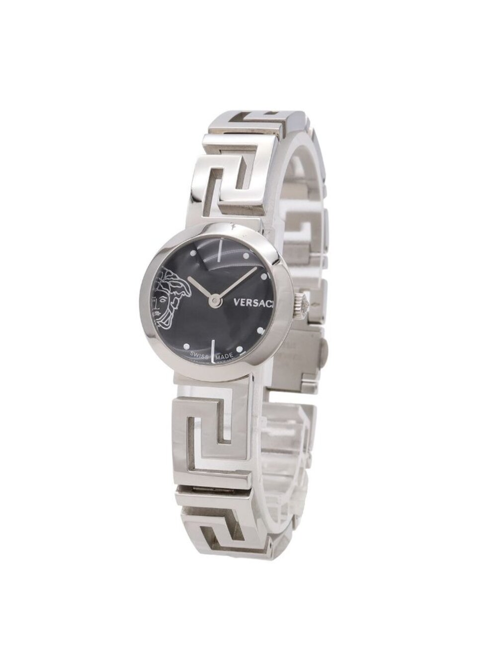 Versace Mendros Medusa Black Dial SS Quartz Watch